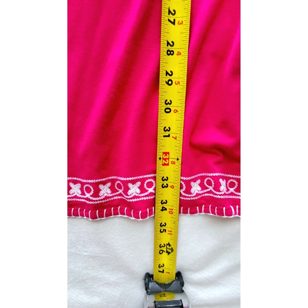 Grace Elements Fuchsia‎ Pink Embroidered Shift Dress Medium Sleeveless Boho - Picture 5 of 6